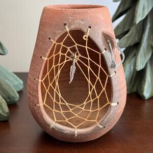 Authentic Vintage Terra Cotta Dreamcatcher, Signed by Artist, Origin: Colorado